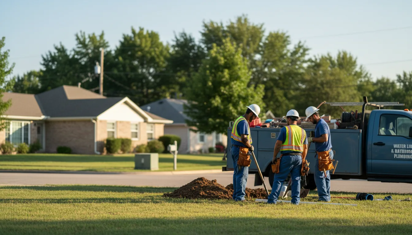 Residential water line and bathroom plumbing service in Nome, TX